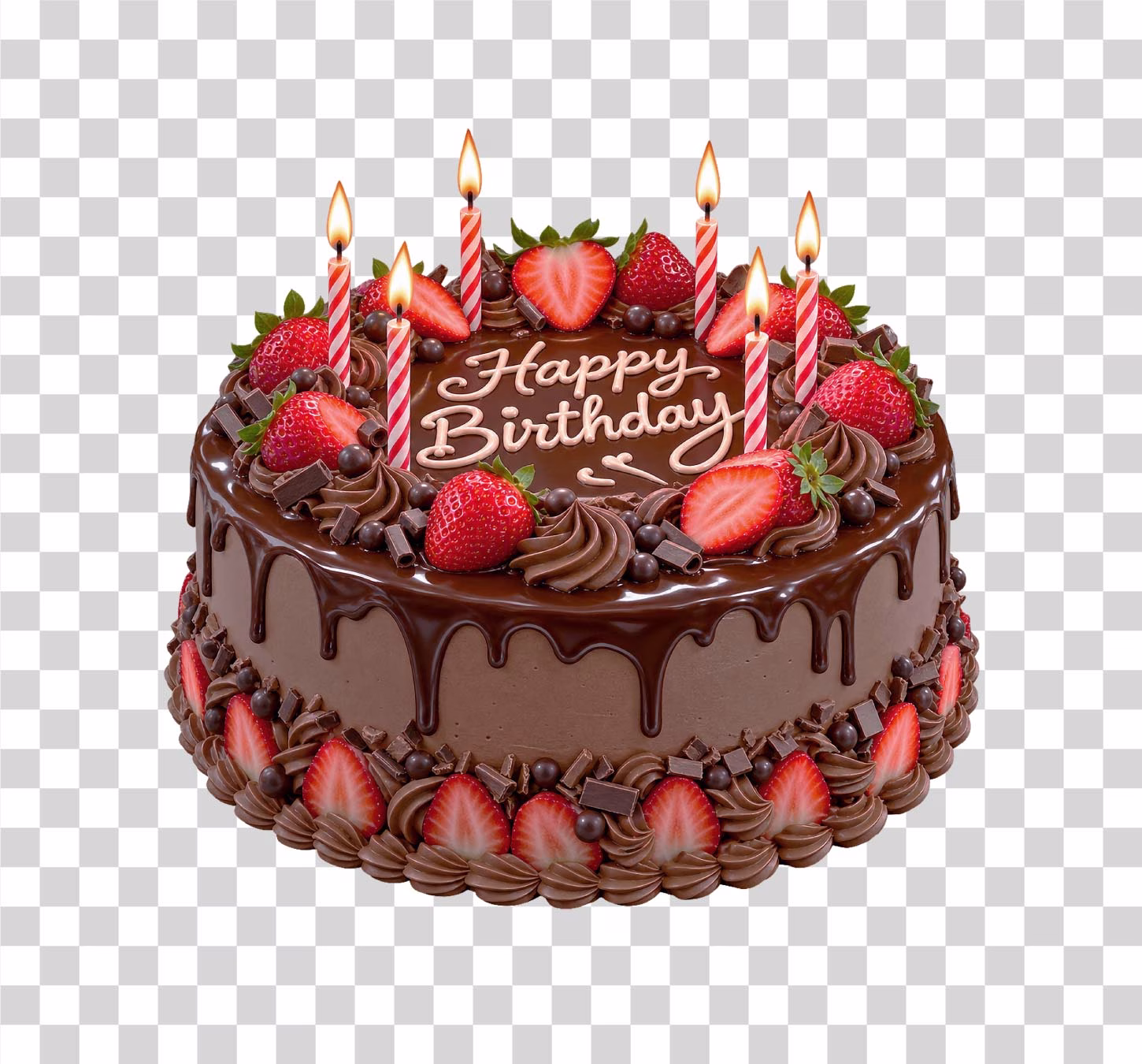 Happy Birthday Chocolate Strawberry Cake