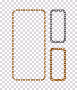Rectangular Frame with Chain-Link Gold and Silver
