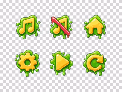 Slimy Game UI Icons for Music Home Settings Play and Replay